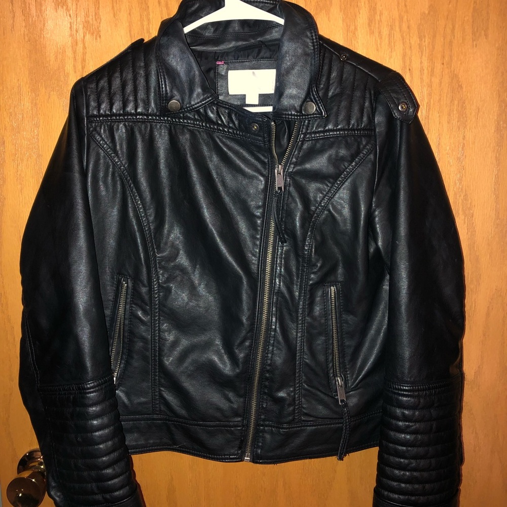 Faux leather biker jacket